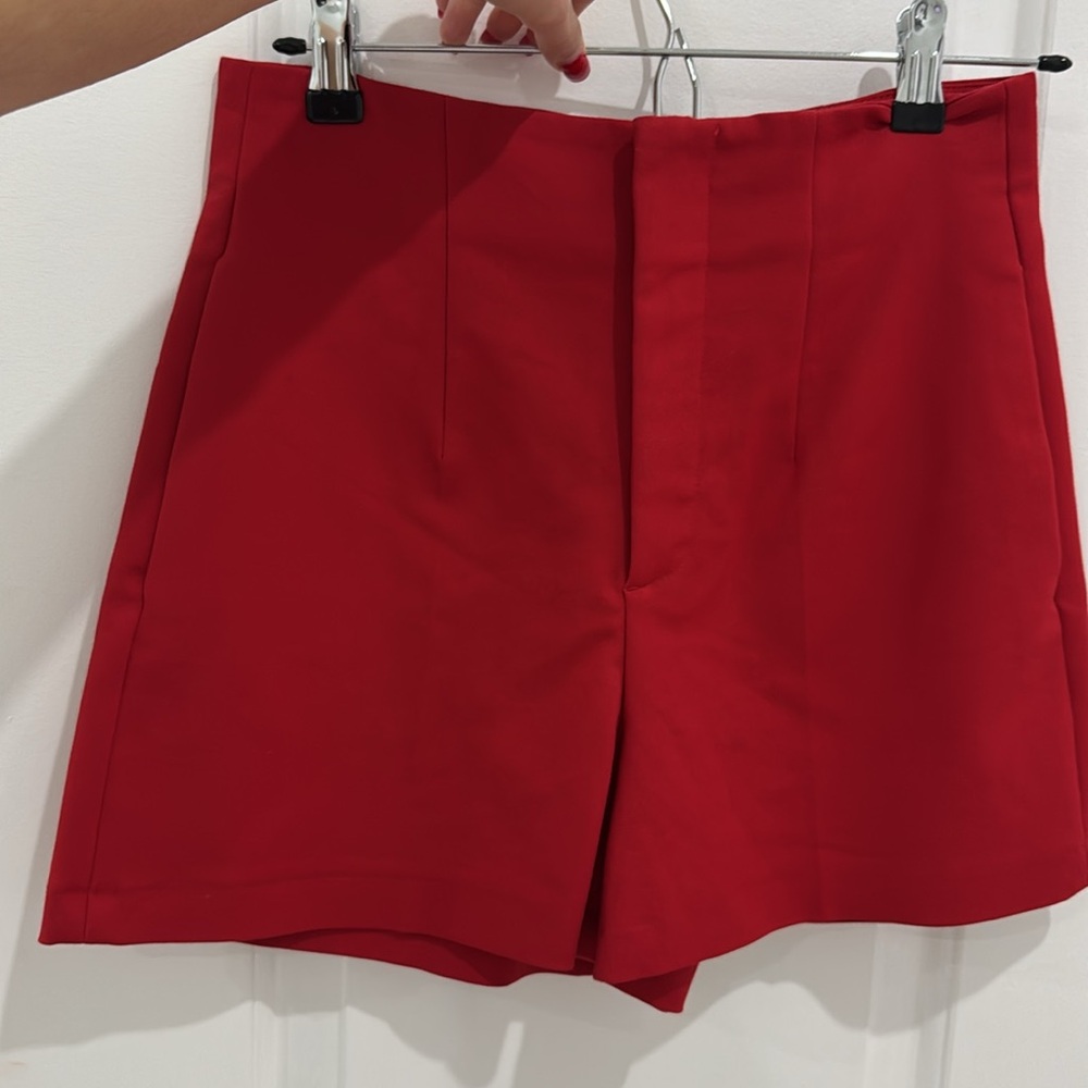 Red Zara shorts